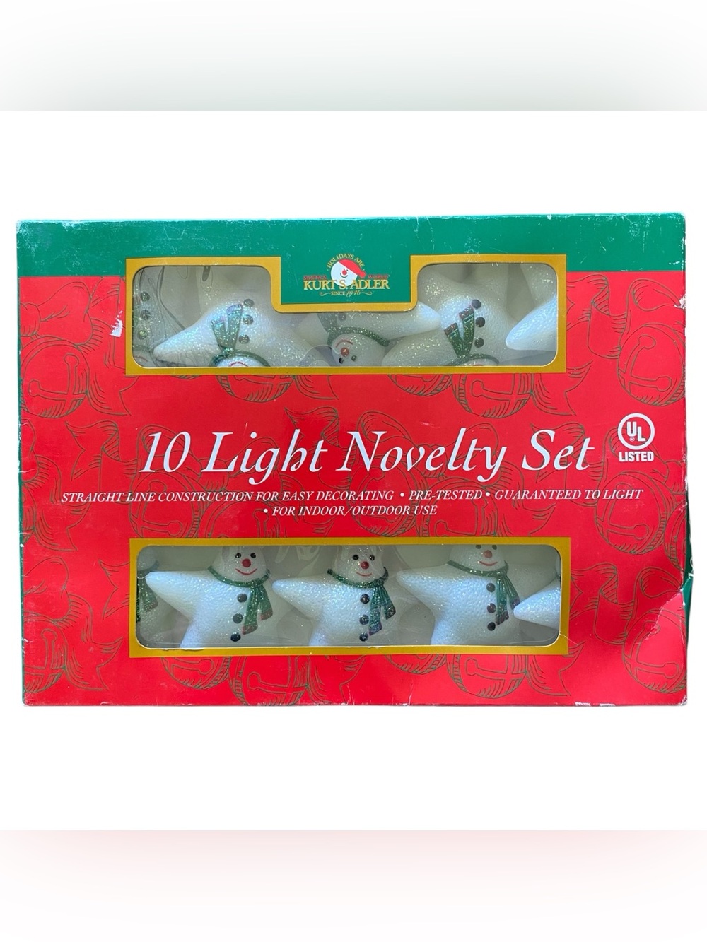 Vintage Snowman Star Blow Mold String Lights 10 Lights Kurt Adler Tested Works